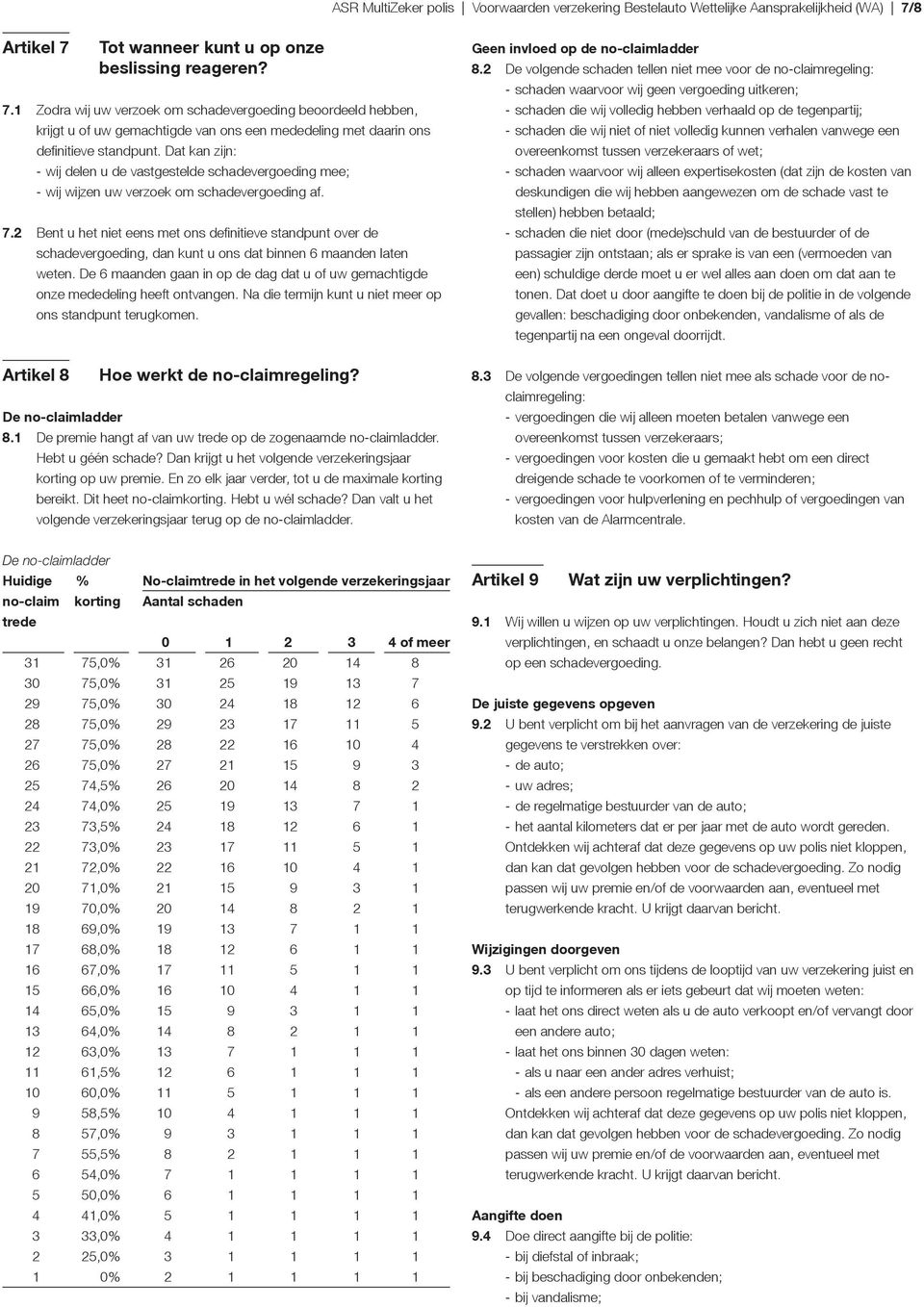 Dat kan zijn: - wij delen u de vastgestelde schadevergoeding mee; - wij wijzen uw verzoek om schadevergoeding af. 7.