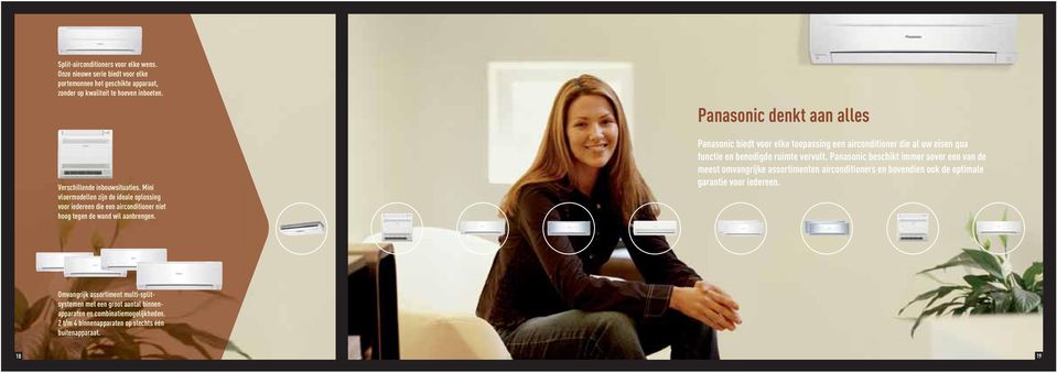 Panasonic denkt aan alles Panasonic biedt voor elke toepassing een airconditioner die al uw eisen qua functie en benodigde ruimte vervult.