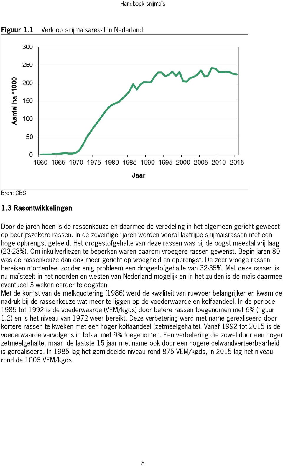 Om inkuilverliezen te beperken waren daarom vroegere rassen gewenst. Begin jaren 80 was de rassenkeuze dan ook meer gericht op vroegheid en opbrengst.