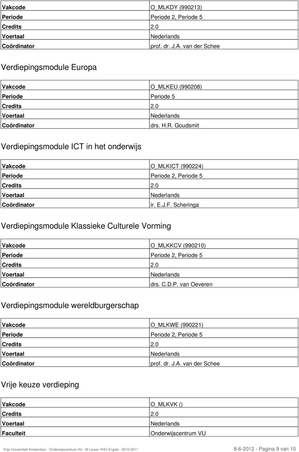 Scheringa Verdiepingsmodule Klassieke Culturele Vorming Vakcode O_MLKKCV (990210) Pe