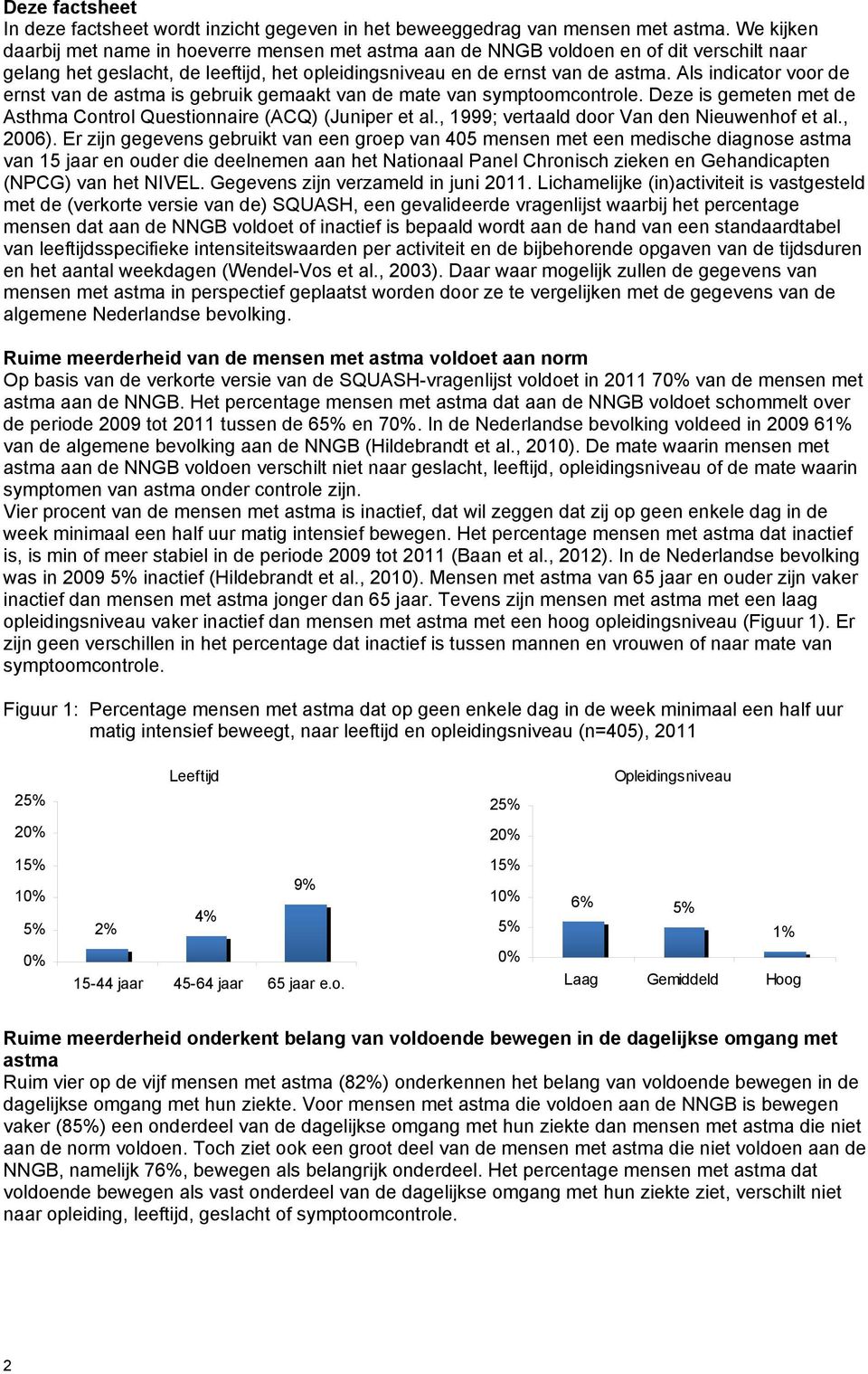 Als indicator voor de ernst van de astma is gebruik gemaakt van de mate van symptoomcontrole. Deze is gemeten met de Asthma Control Questionnaire (ACQ) (Juniper et al.