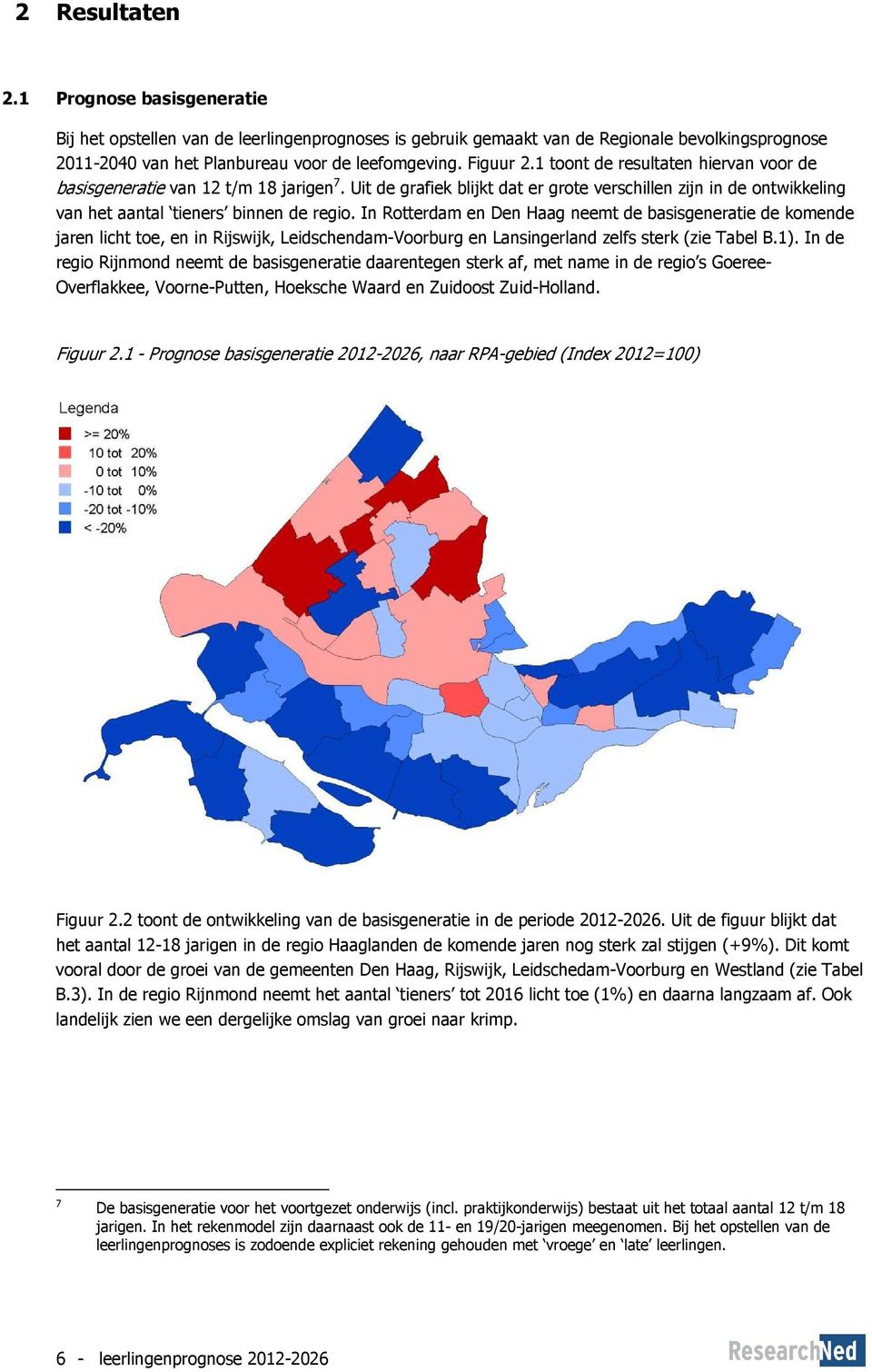 In Rotterdam en Den Haag neemt de basisgeneratie de komende jaren licht toe, en in Rijswijk, Leidschendam-Voorburg en Lansingerland zelfs sterk (zie Tabel B.1).