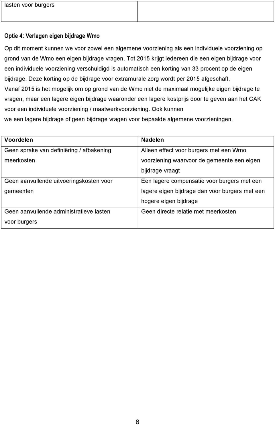 Deze korting op de bijdrage voor extramurale zorg wordt per 2015 afgeschaft.