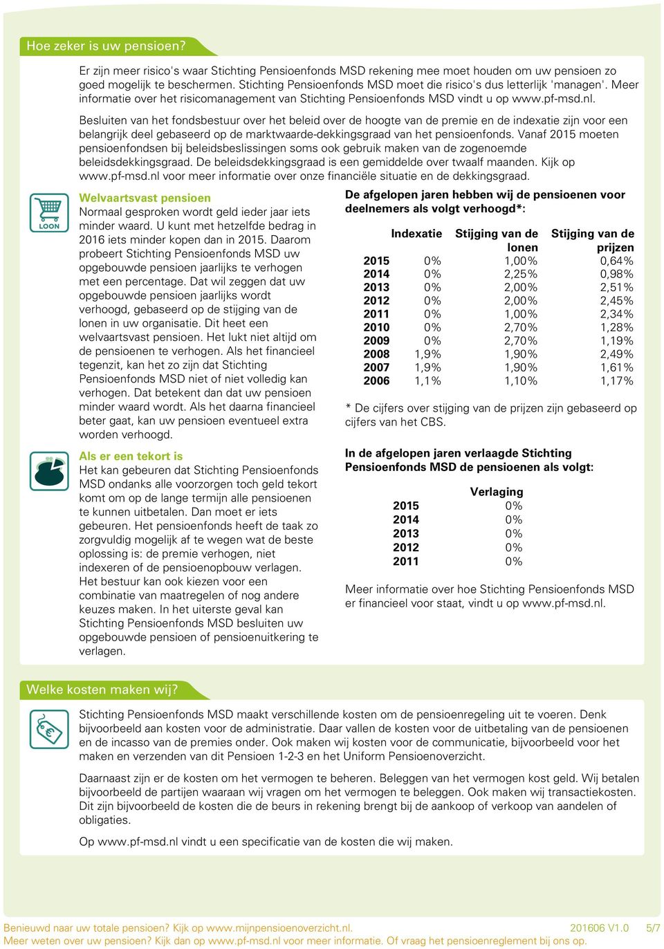 Besluiten van het fondsbestuur over het beleid over de hoogte van de premie en de indexatie zijn voor een belangrijk deel gebaseerd op de marktwaarde-dekkingsgraad van het pensioenfonds.