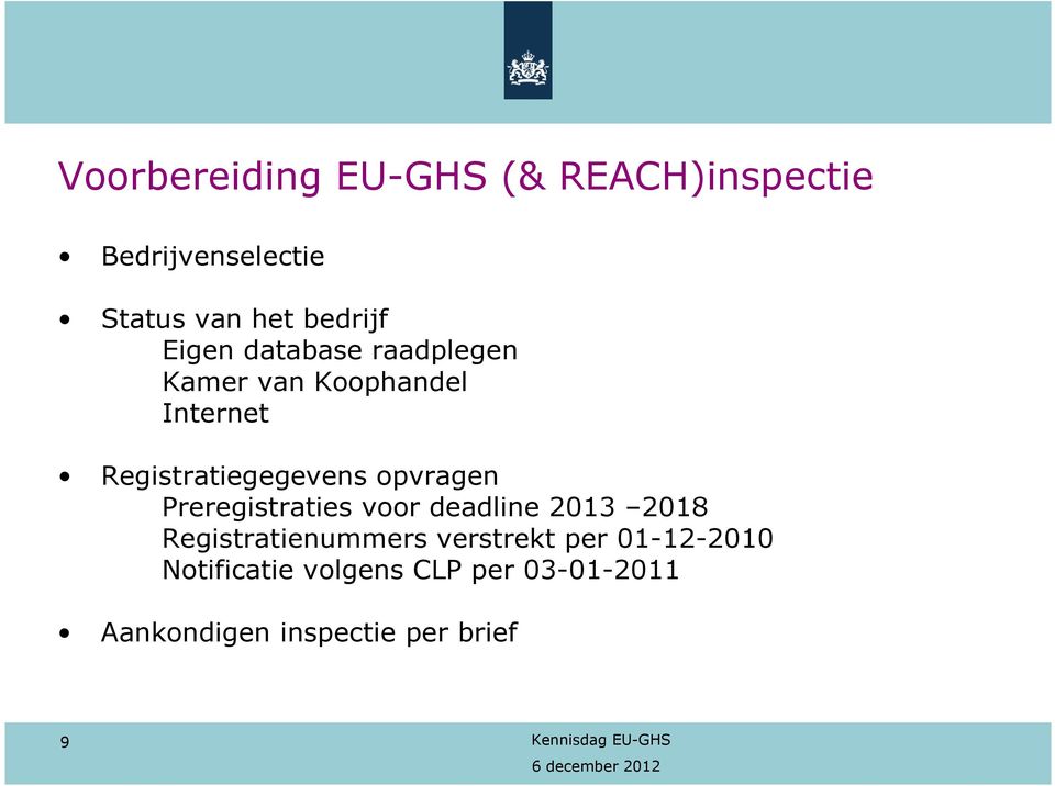 opvragen Preregistraties voor deadline 2013 2018 Registratienummers verstrekt