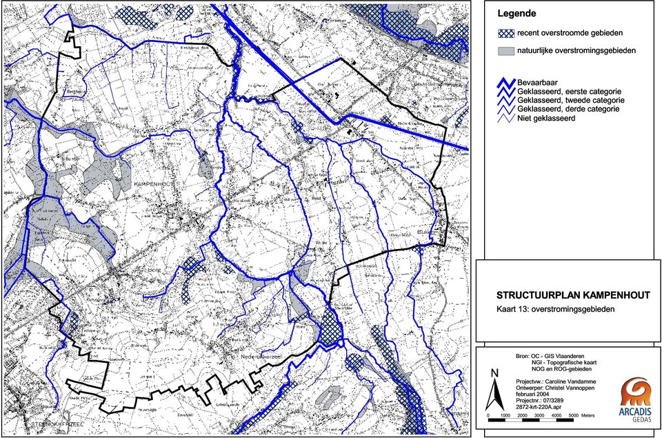 overstromingsgebieden N Bron: OC - GIS Vaanderen NGI - Topografische kaart NOG en ROG-gebieden Projectvw.