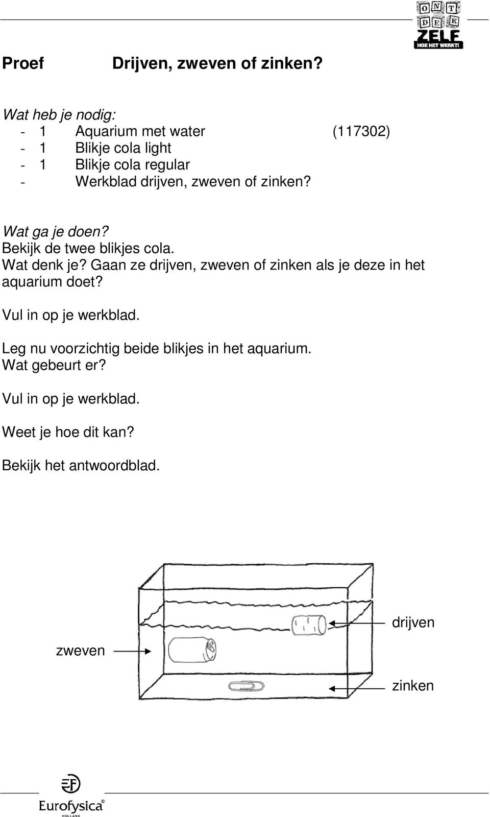 zinken? Bekijk de twee blikjes cola. Wat denk je?