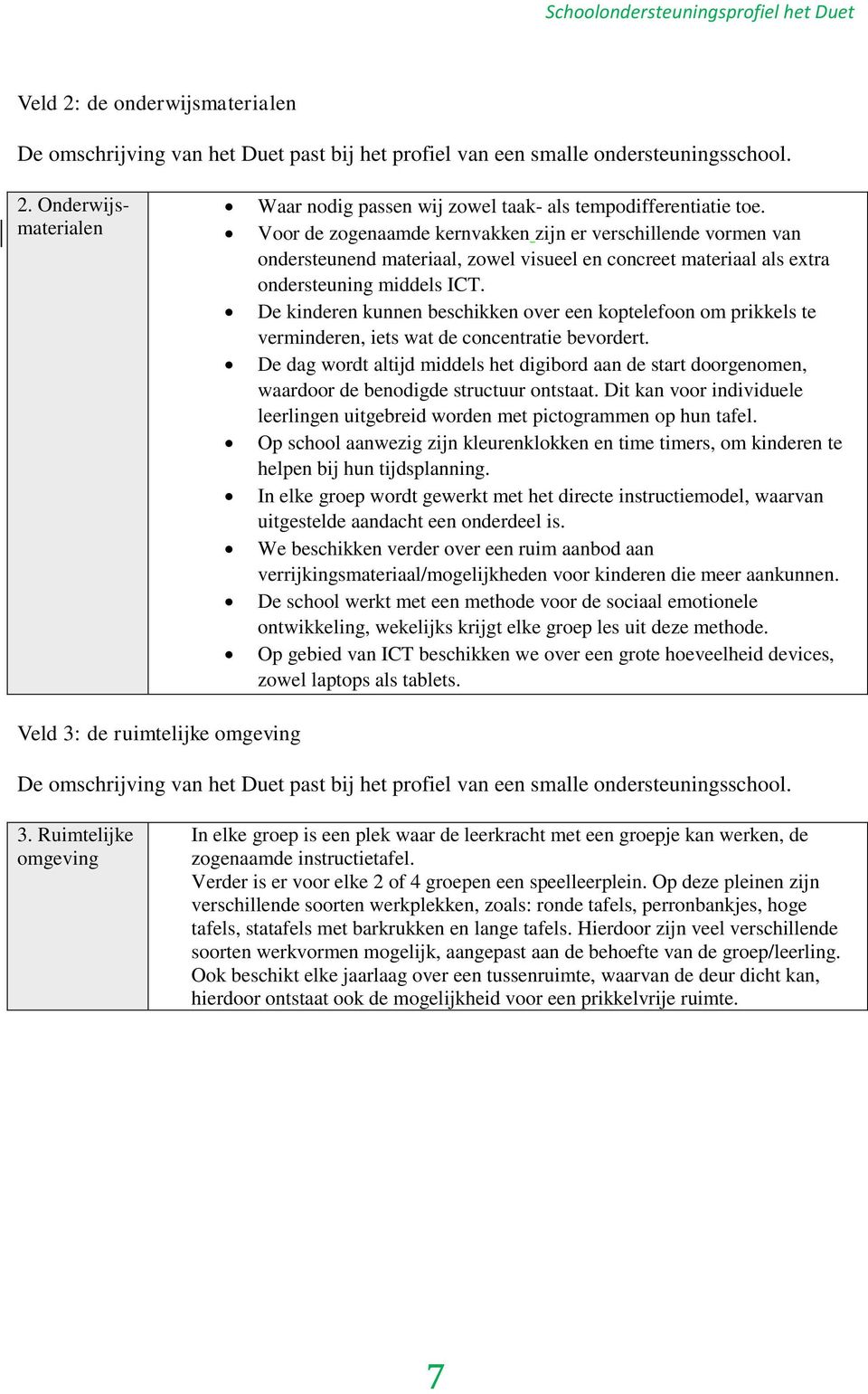 De kinderen kunnen beschikken over een koptelefoon om prikkels te verminderen, iets wat de concentratie bevordert.