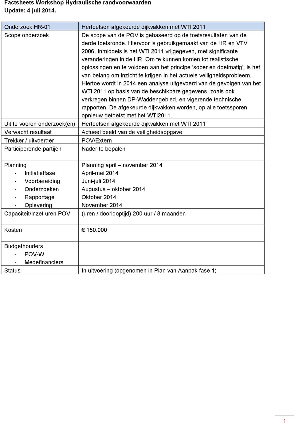 Inmiddels is het WTI 2011 vrijgegeven, met significante veranderingen in de HR.