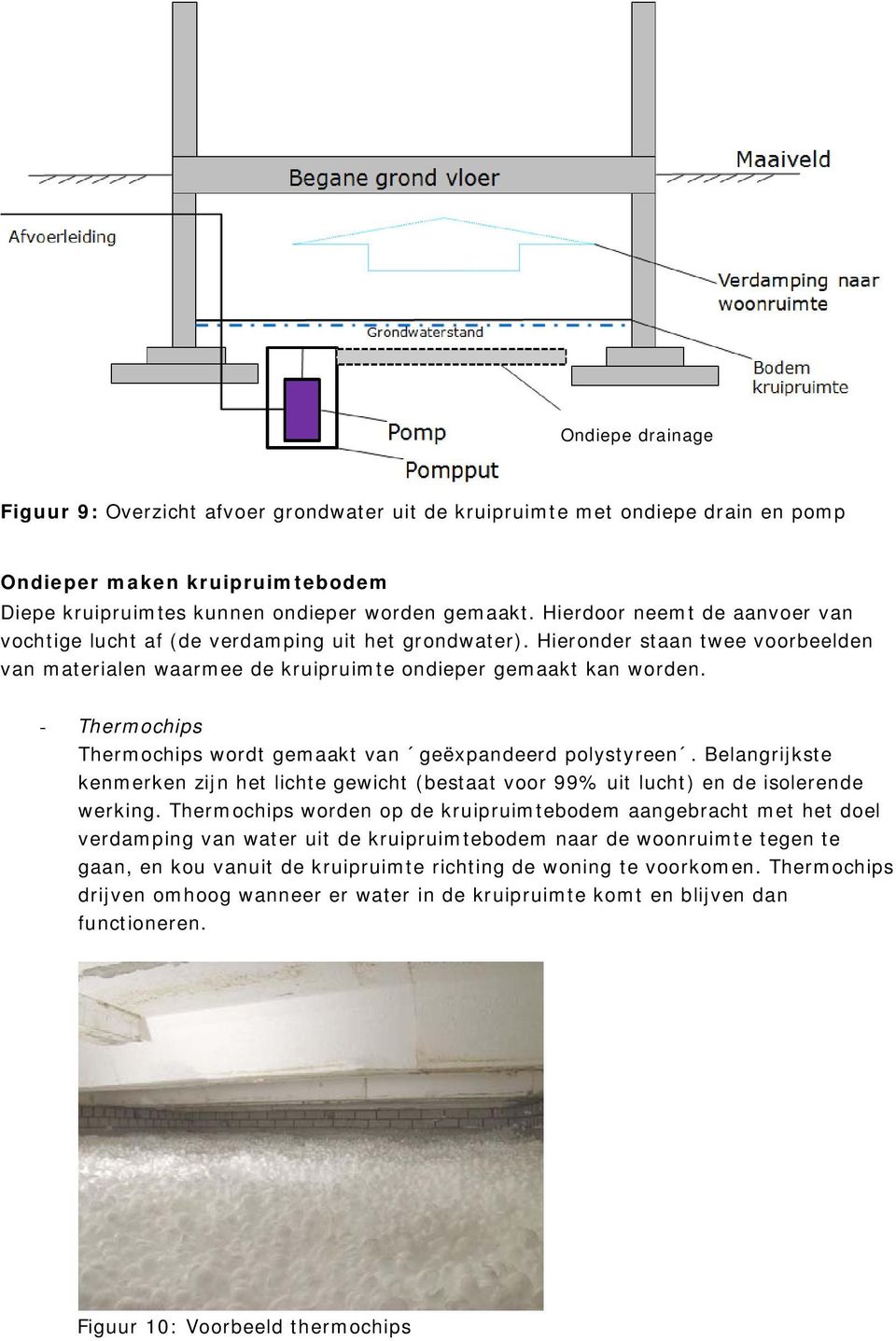 - Thermochips Thermochips wordt gemaakt van geëxpandeerd polystyreen. Belangrijkste kenmerken zijn het lichte gewicht (bestaat voor 99% uit lucht) en de isolerende werking.