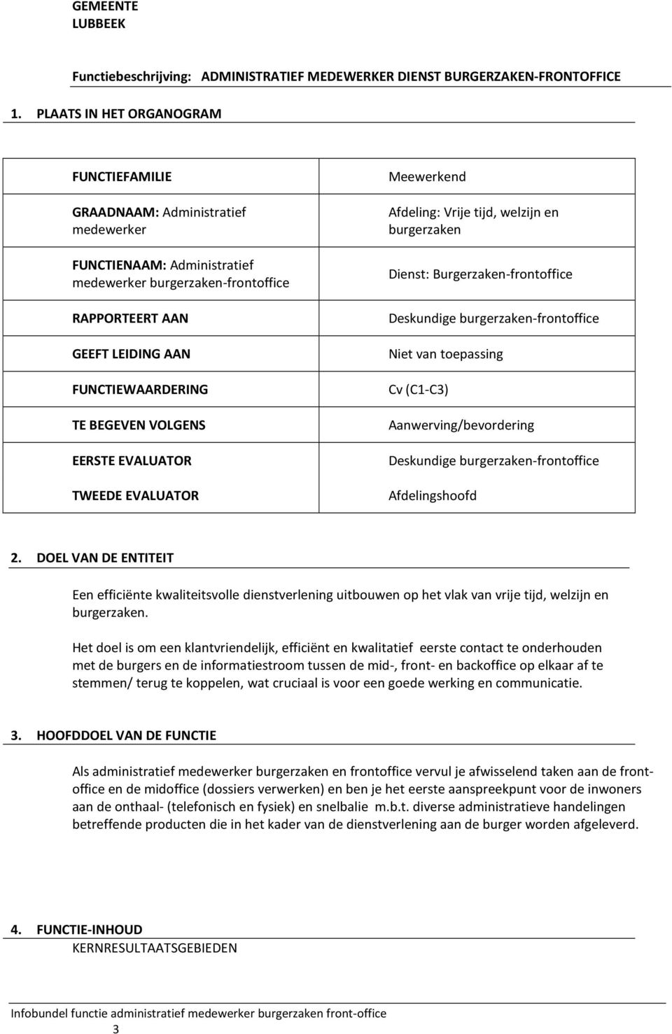 Infobundel Functie Administratief Medewerker Burgerzaken Front Office Vacaturebericht Pdf Gratis Download