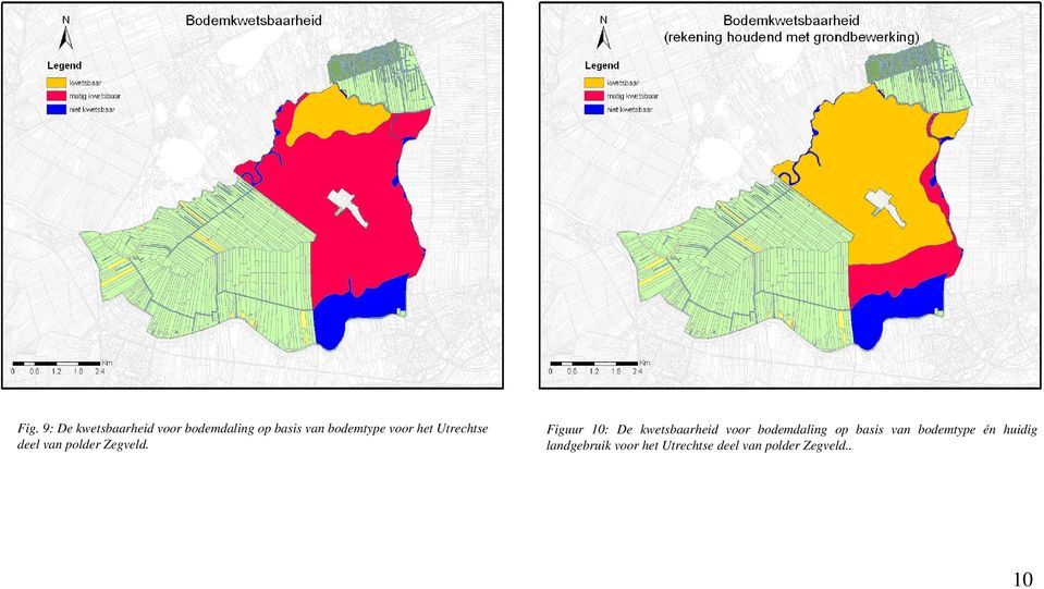 Figuur 10: De kwetsbaarheid voor bodemdaling op basis van