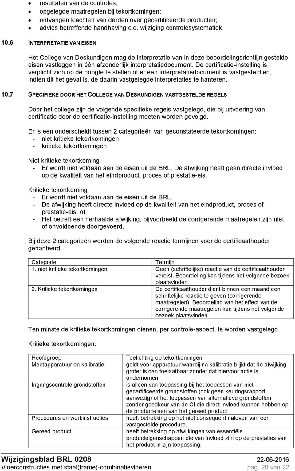 De certificatie-instelling is verplicht zich op de hoogte te stellen of er een interpretatiedocument is vastgesteld en, indien dit het geval is, de daarin vastgelegde interpretaties te hanteren. 10.