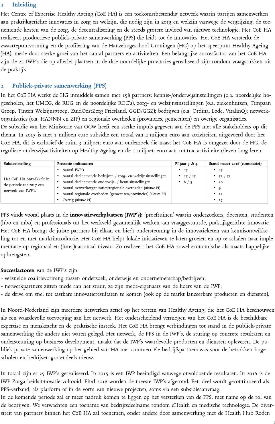 Het CoE HA realiseert productieve publiek-private samenwerking (PPS) die leidt tot de innovaties.