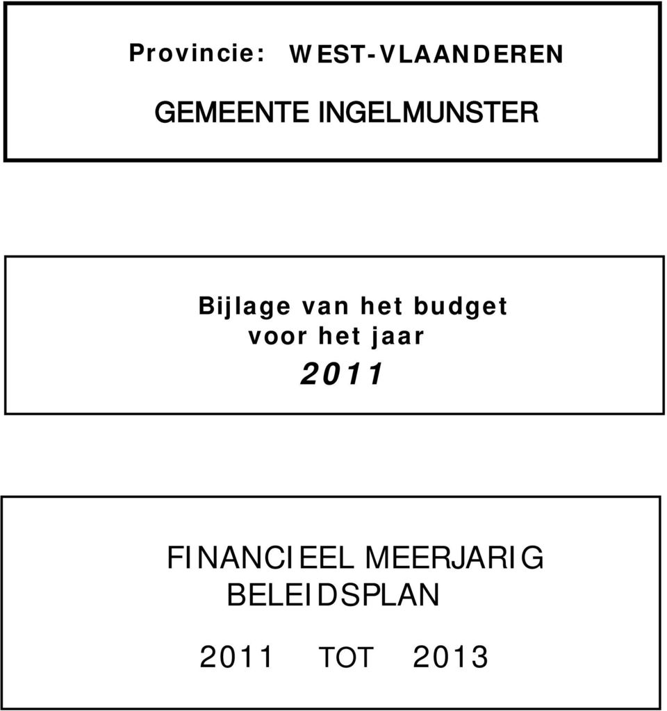 het budget voor het jaar 2011