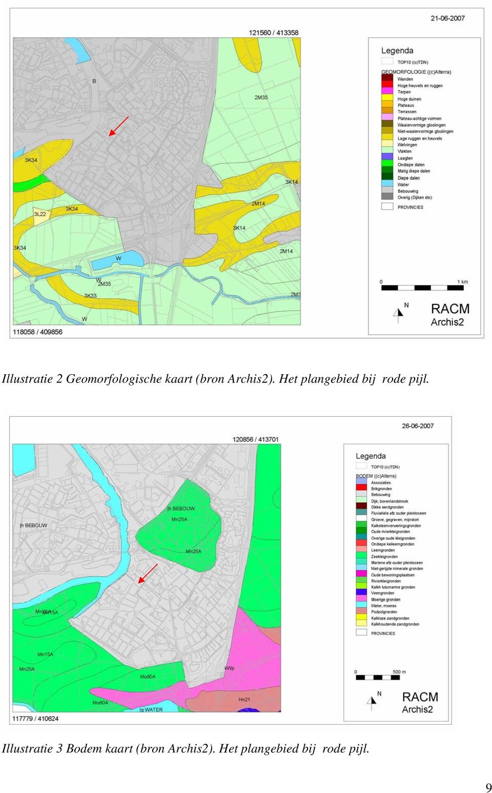 Het plangebied bij rode pijl.