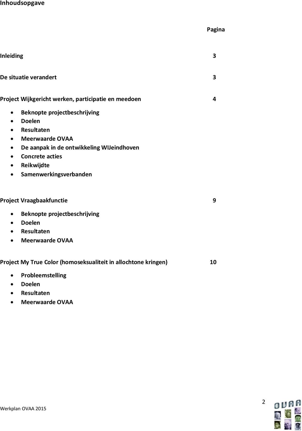 Concrete acties Reikwijdte Samenwerkingsverbanden Project Vraagbaakfunctie 9 Beknopte projectbeschrijving