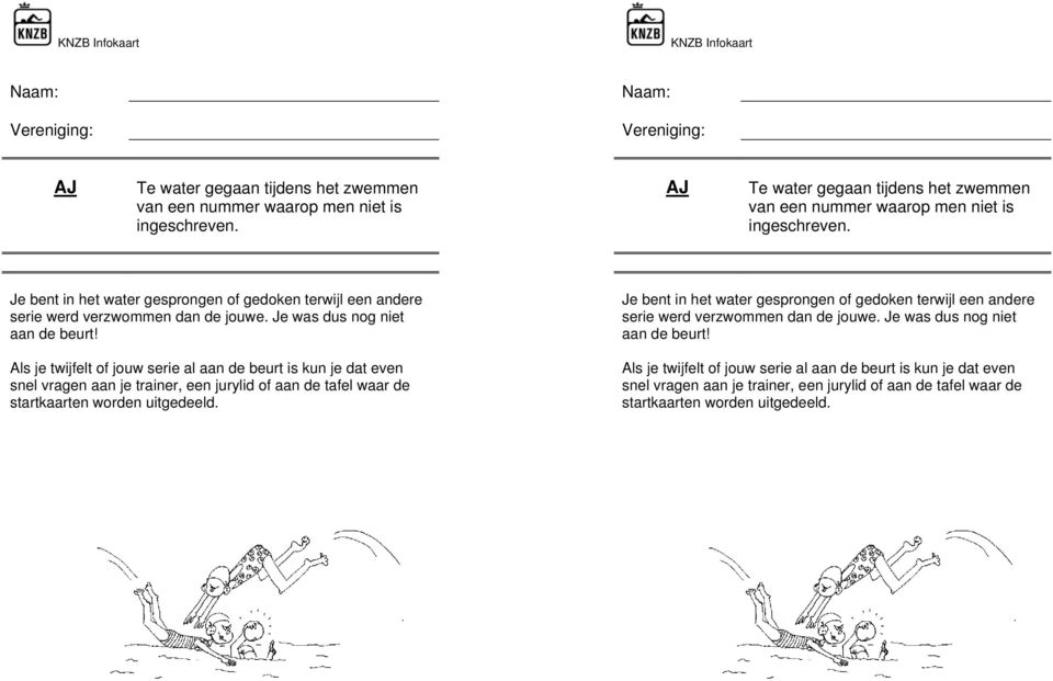 Als je twijfelt of jouw serie al aan de beurt is kun je dat even snel vragen aan je trainer, een jurylid of aan de tafel waar de startkaarten worden uitgedeeld.