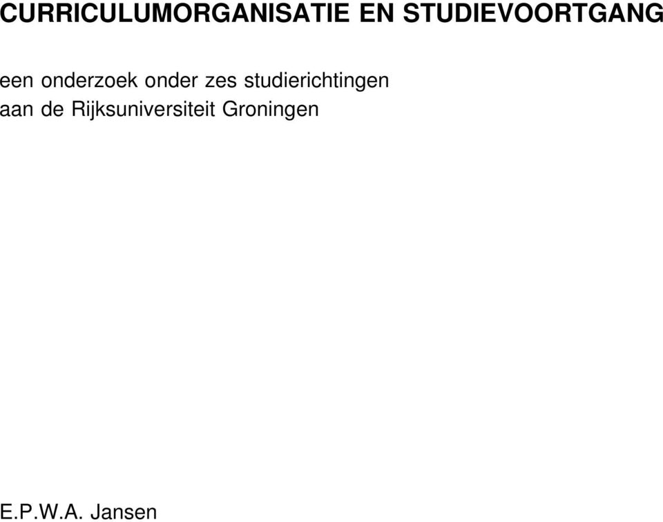 onder zes studierichtingen aan