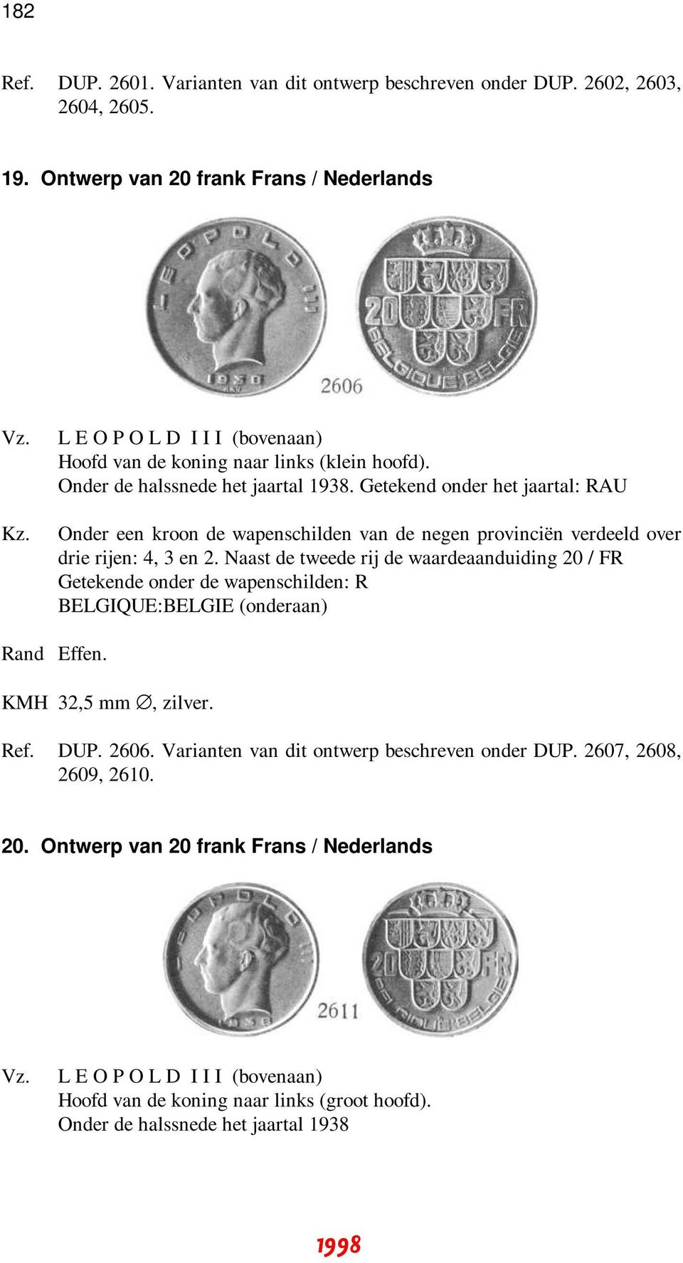 Getekend onder het jaartal: RAU Onder een kroon de wapenschilden van de negen provinciën verdeeld over drie rijen: 4, 3 en 2.