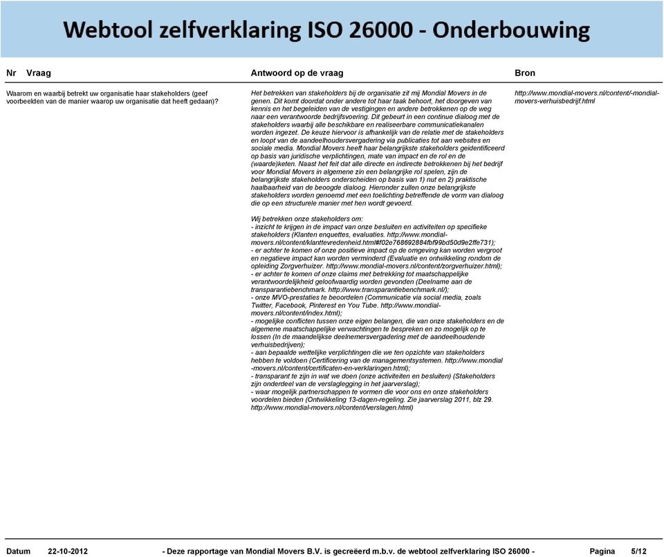 Dit komt doordat onder andere tot haar taak behoort, het doorgeven van kennis en het begeleiden van de vestigingen en andere betrokkenen op de weg naar een verantwoorde bedrijfsvoering.