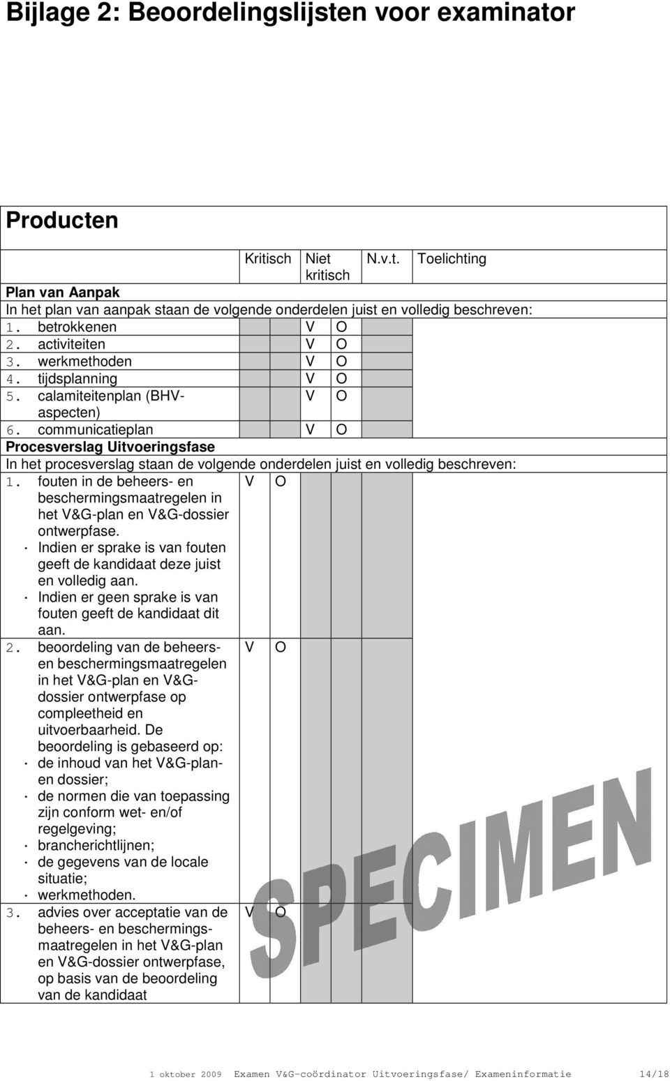 communicatieplan Procesverslag Uitvoeringsfase In het procesverslag staan de volgende onderdelen juist en volledig beschreven: 1.