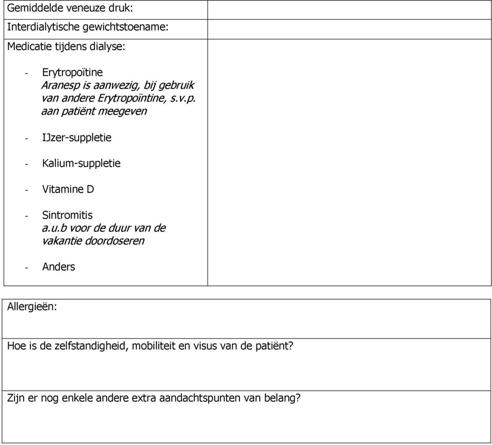 ïntine, s.v.p. aan patiënt meegeven - IJzer-sup