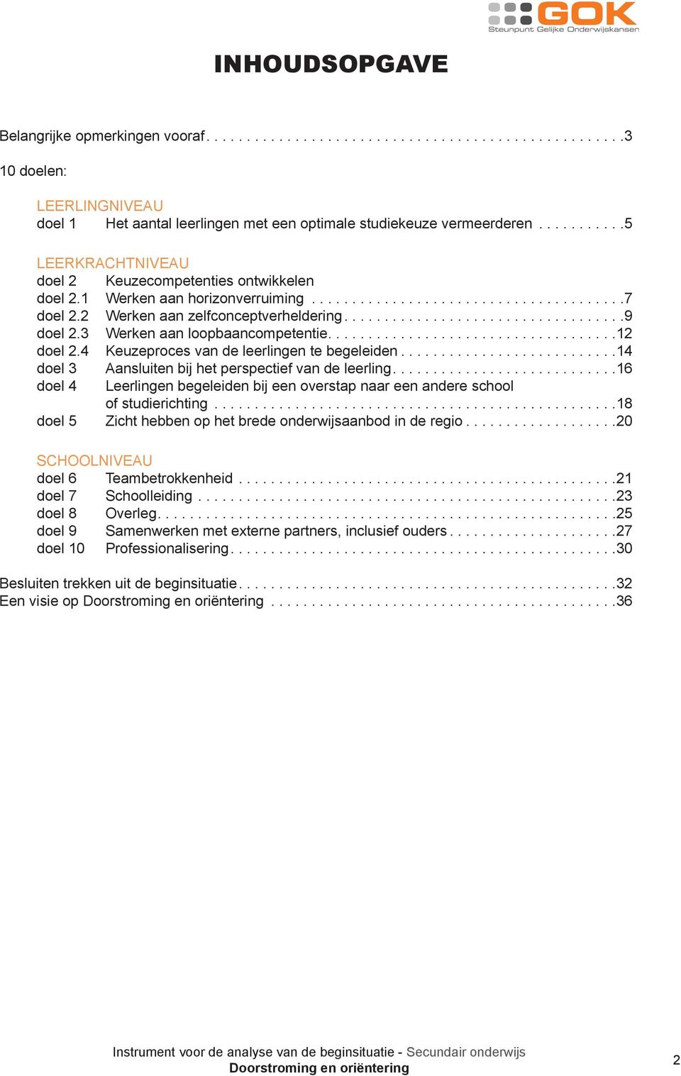 ... 12 doel 2.4 Keuzeproces van de leerlingen te begeleiden... 14 doel 3 Aansluiten bij het perspectief van de leerling.