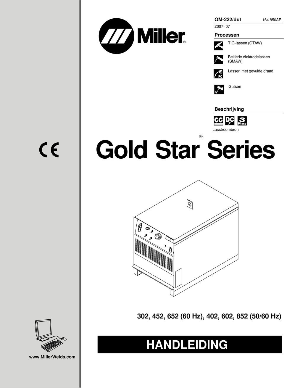 Gutsen Beschrijving Lasstroombron Gold Star Series 302, 452,