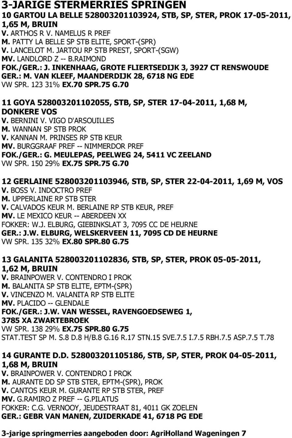 75 G.70 11 GOYA 528003201102055, STB, SP, STER 17-04-2011, 1,68 M, DONKERE VOS V. BERNINI V. VIGO D'ARSOUILLES M. WANNAN SP STB PROK V. KANNAN M. PRINSES RP STB KEUR MV.