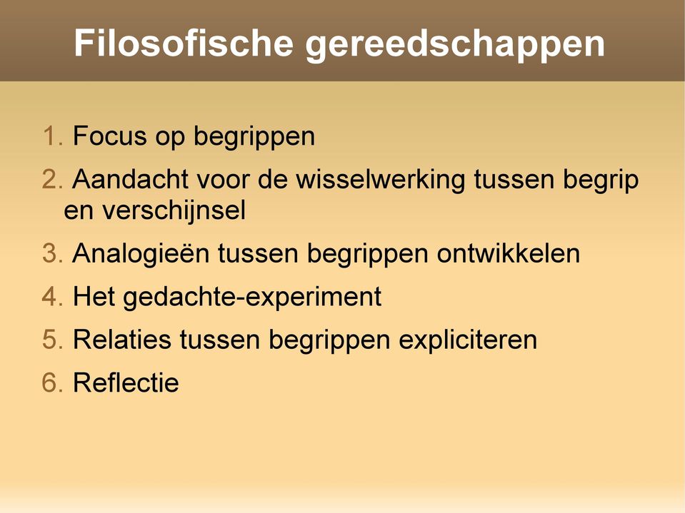 verschijnsel 3. Analogieën tussen begrippen ontwikkelen 4.