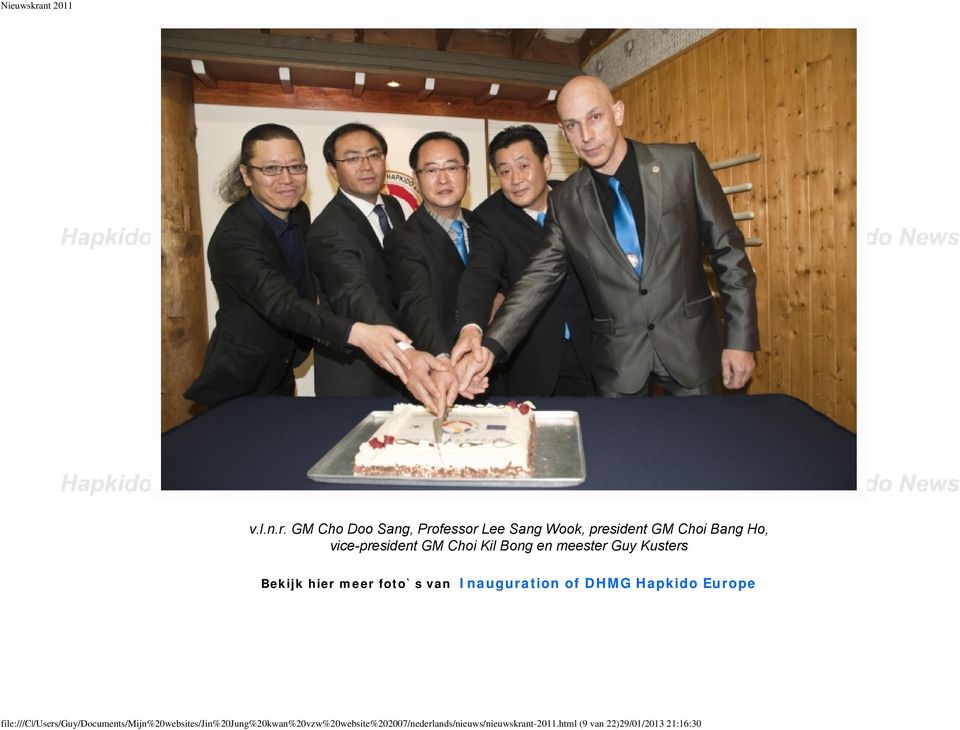 Choi Kil Bong en meester Guy Kusters Bekijk hier meer foto`s van Inauguration of DHMG