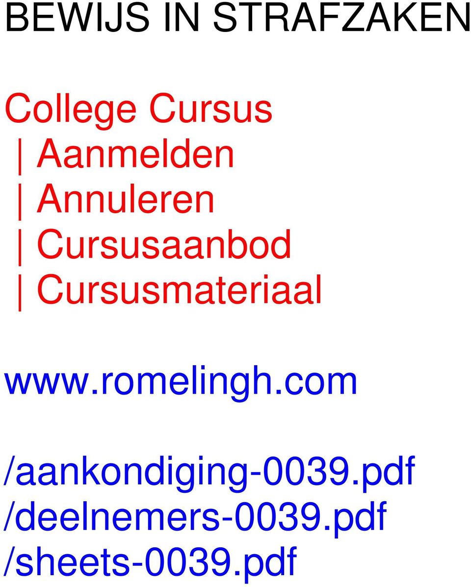 Cursusmateriaal www.romelingh.