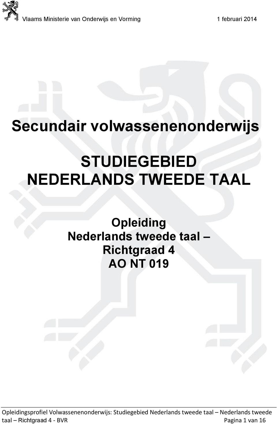 Opleiding Nederlands tweede taal