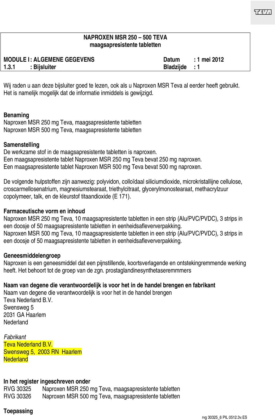 NAPROXEN MSR TEVA maagsapresistente tabletten - PDF Free Download