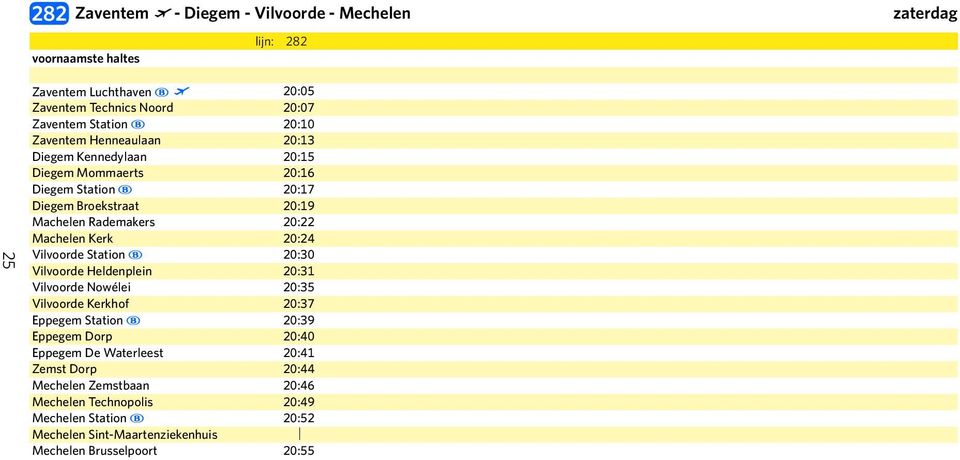 maandag-vrijdag schooldagen 282 Mechelen - Vilvoorde - Diegem - Zaventem  lijn: - PDF Gratis download