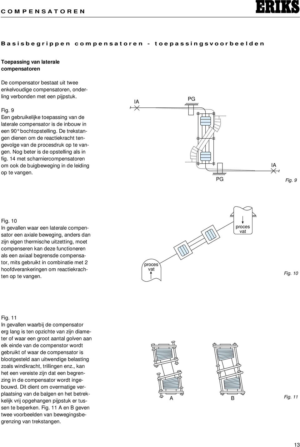 De trekstangen dienen om de reactiekracht tengevolge van de procesdruk op te vangen. Nog beter is de opstelling als in fig.