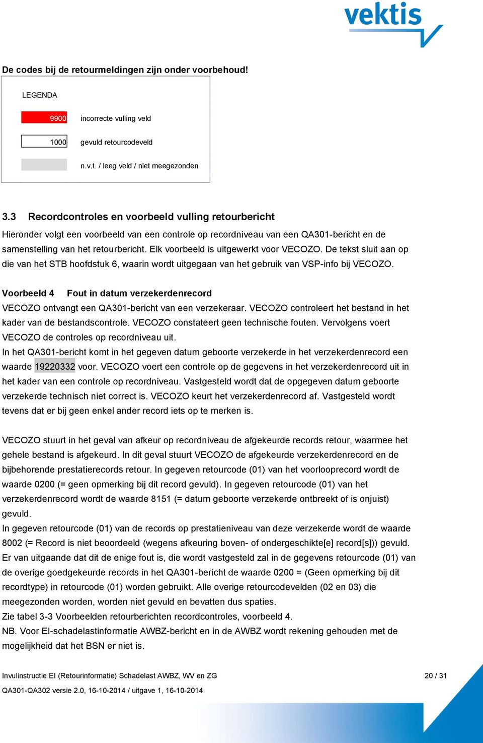 Elk voorbeeld is uitgewerkt voor VECOZO. De tekst sluit aan op die van het STB hoofdstuk 6, waarin wordt uitgegaan van het gebruik van VSP-info bij VECOZO.