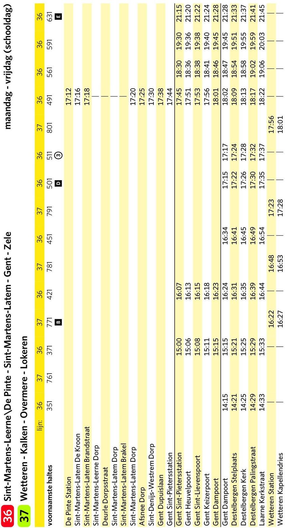 Sint-Mrtens-Ltem Dorp Sint-Mrtens-Ltem Brkel Sint-Mrtens-Ltem Dorp 17:20 Afsnee Dorp 17:25 Sint-Denijs-Westrem Dorp 17:30 Gent Dupuisln 17:38 Gent Sint-Pieterssttion 17:44 Gent Sint-Pieterssttion