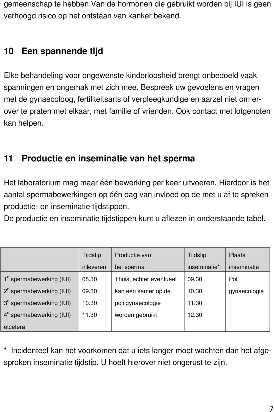 Bespreek uw gevoelens en vragen met de gynaecoloog, fertiliteitsarts of verpleegkundige en aarzel niet om erover te praten met elkaar, met familie of vrienden. Ook contact met lotgenoten kan helpen.