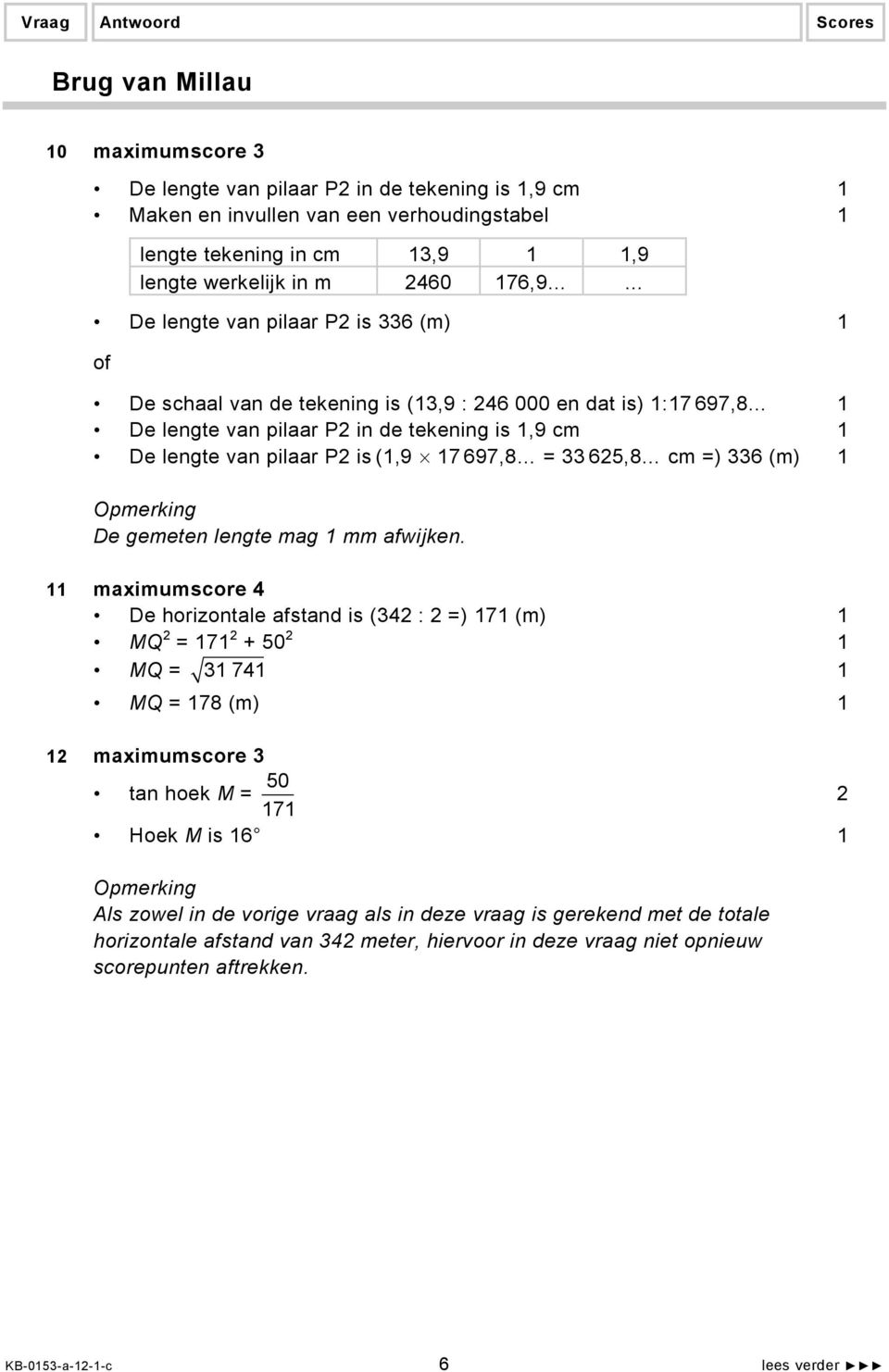 625,8 cm =) 336 (m) 1 De gemeten lengte mag 1 mm afwijken.