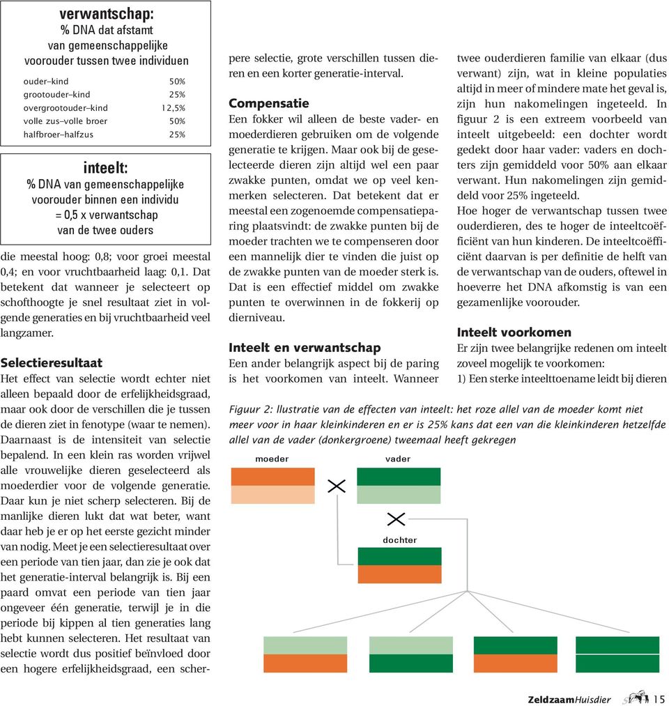 Dat betekent dat wanneer je selecteert op schofthoogte je snel resultaat ziet in volgende generaties en bij vruchtbaarheid veel langzamer.