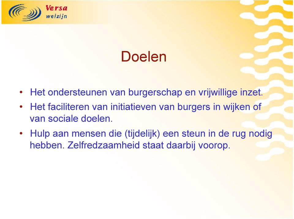 van sociale doelen.