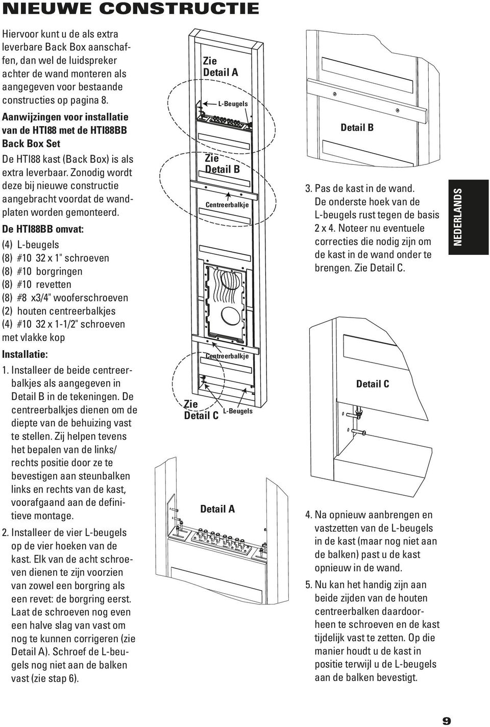 Zonodig wordt deze bij nieuwe constructie aangebracht voordat de wandplaten worden gemonteerd.