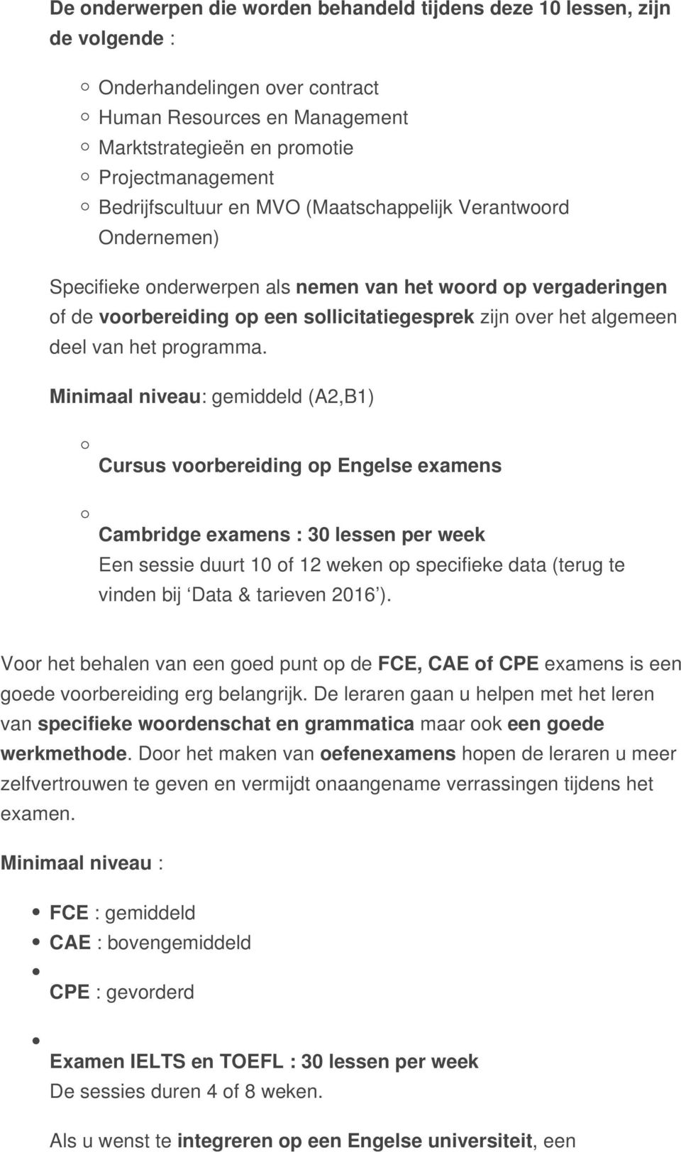 deel van het programma.