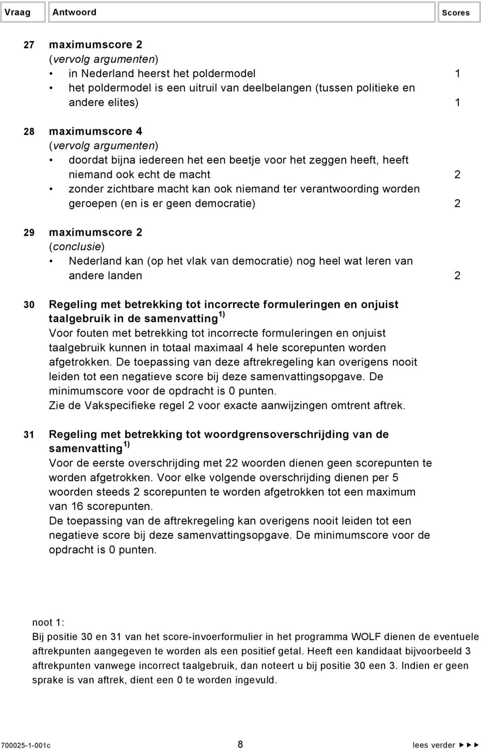 2 (conclusie) Nederland kan (op het vlak van democratie) nog heel wat leren van andere landen 2 30 Regeling met betrekking tot incorrecte formuleringen en onjuist taalgebruik in de samenvatting 1)