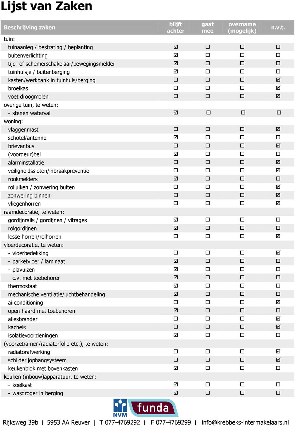 veiligheidssloten/inbraakpreventie rookmelders rolluiken / zonwering buiten zonwering binnen vliegenhorren raamdecoratie, te weten: gordijnrails / gordijnen / vitrages rolgordijnen losse