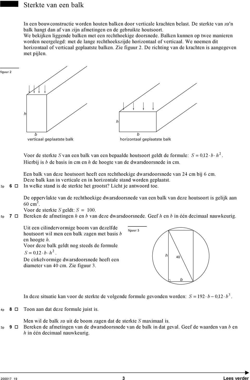 We noemen dit horizontaal of verticaal geplaatste balken. Zie figuur 2. e richting van de krachten is aangegeven met pijlen.