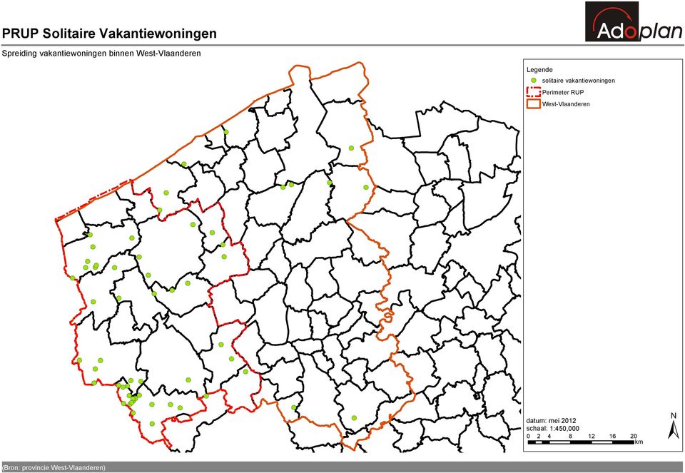 Perimeter RUP West-Vlaanderen ± datum: mei 2012 schaal:
