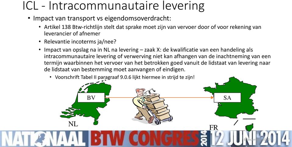 Impact van opslag na in NL na levering zaak X: de kwalificatie van een handeling als intracommunautaire levering of verwerving niet kan afhangen van de